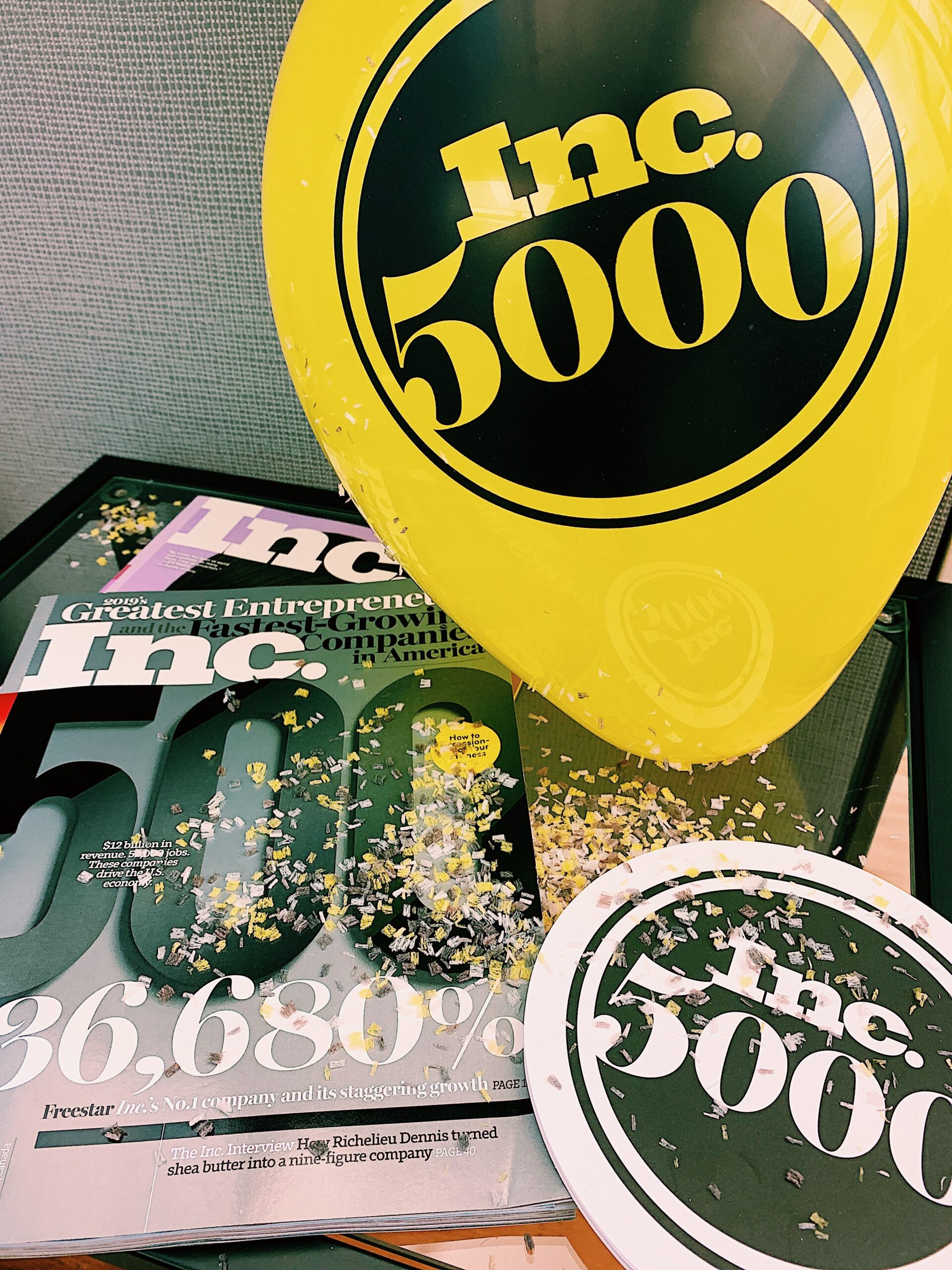 Ind 5000 balloon, magazine and confetti